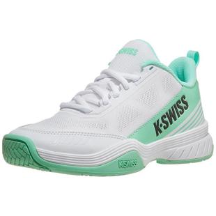 代购KSWISS盖世威女士网球鞋透气缓震耐磨防滑白色薄荷绿轻量