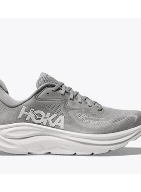 代购Hoka OneOne男士跑鞋缓震透气耐磨支撑灰色网面厚底轻质