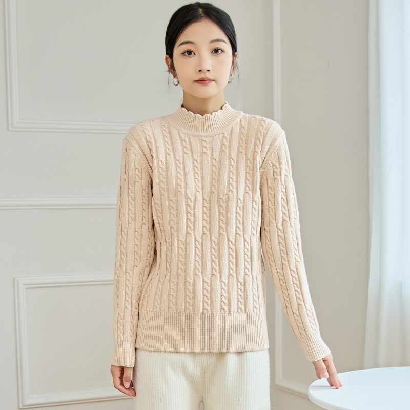 东润莲原创加厚保暖纯棉毛衣