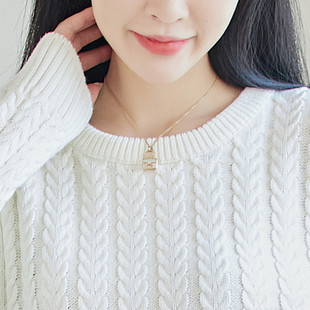 内搭保暖 大码 100%棉线衣 加厚纯棉毛衣外套女圆领套头长袖 东润莲