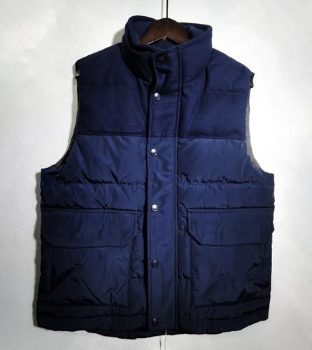 马威男羽绒背心 拼接羽绒马甲 羊毛羽绒背心