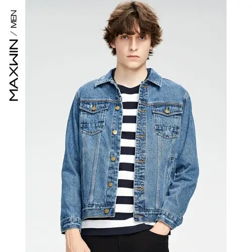 MAXWIN马威男牛仔外套 牛仔夹克