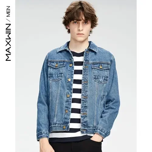 MAXWIN马威男牛仔外套 牛仔夹克