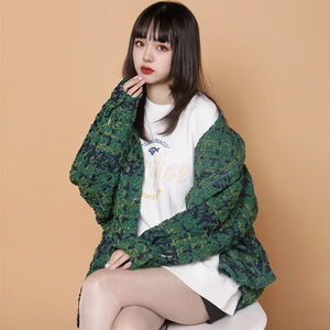 204-JK49-P75中性蓝墙小香风外套女春秋夏高级感美式翻领夹克图片