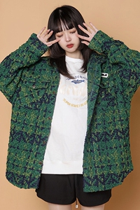 204-JK49-P75中性蓝墙小香风外套女春秋夏高级感美式翻领夹克图片