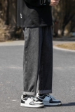 204-K251-P50水洗哈伦牛仔裤男春秋新款日系复古宽松直筒休闲阔腿，男装牛仔裤，星座204