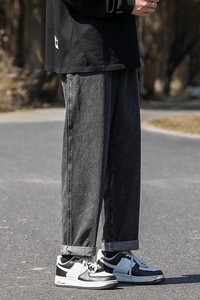 204-K251-P50水洗哈伦牛仔裤男春秋新款日系复古宽松直筒休闲阔腿图片