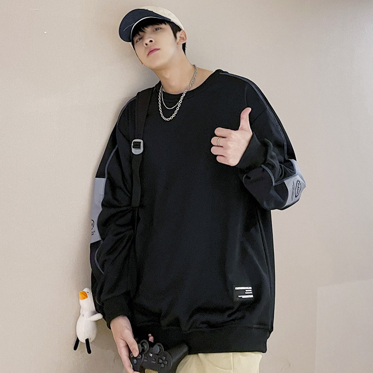 204-W66-P35港风休闲长袖卫衣男春秋潮牌2023新款潮衣服上衣,男装卫衣,星座204