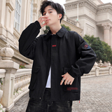 204-JK57-P75时尚CHIC复古浅色韩版宽松INS超火的外套夹克，男装夹克，星座204
