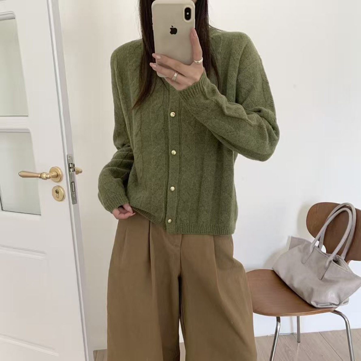 【八结开衫】不可机洗100绵羊毛女款秋冬毛衣开衫外套内搭