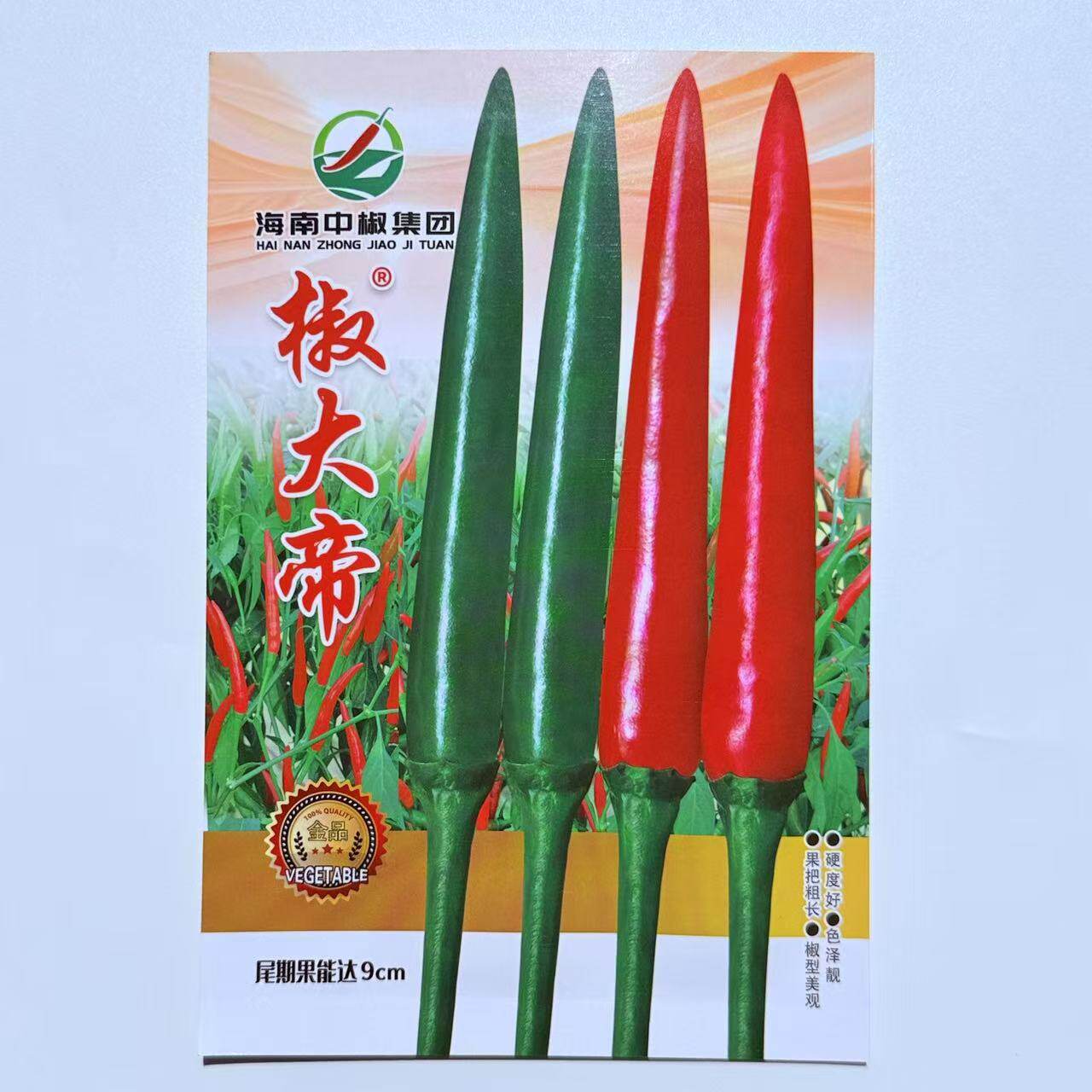 青红两用大果型海南椒大帝朝天椒种子大号辣椒种子滑皮椒硬度好