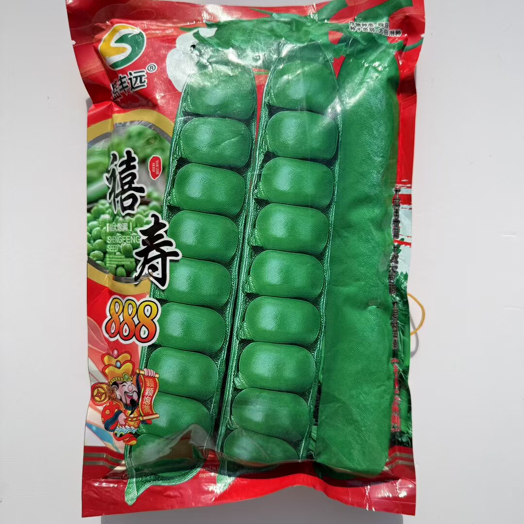 禧寿888台湾长寿仁豌豆种子籽大粒荚长饱满高产甜豌豆荚春秋豌豆