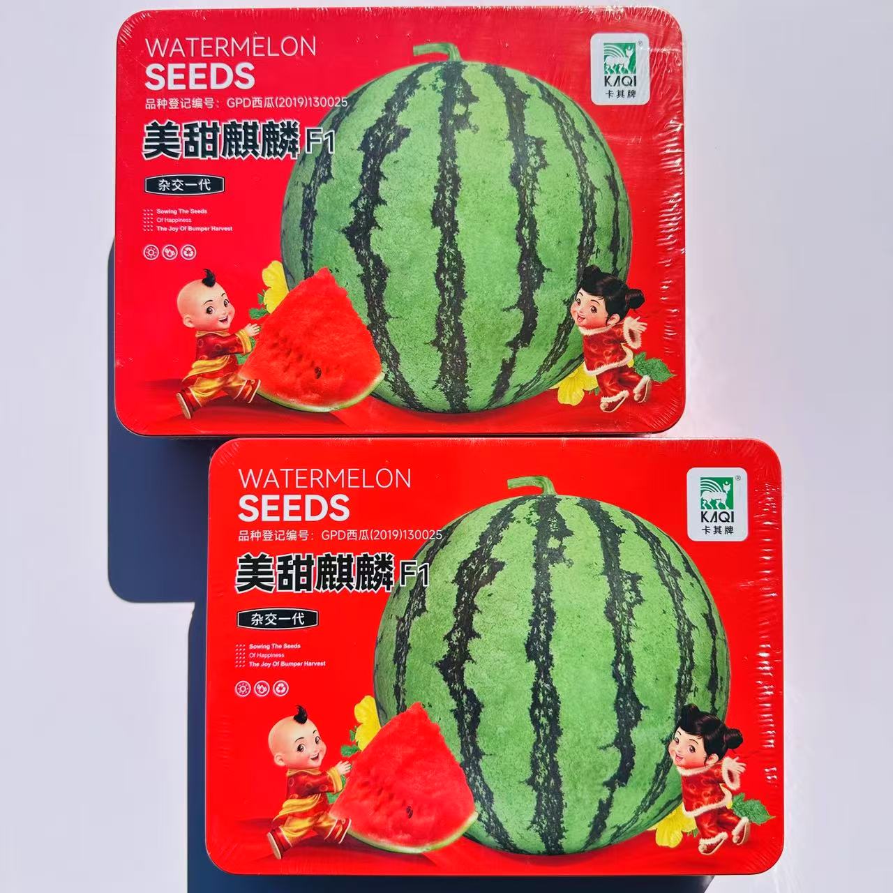 卡其美甜麒麟西瓜种子早早熟抗病高产耐裂西瓜种籽南北方春夏播种