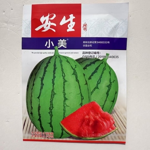安生小美早熟薄皮西瓜种子瓜瓤红色肉质细嫩甜度高单瓜重