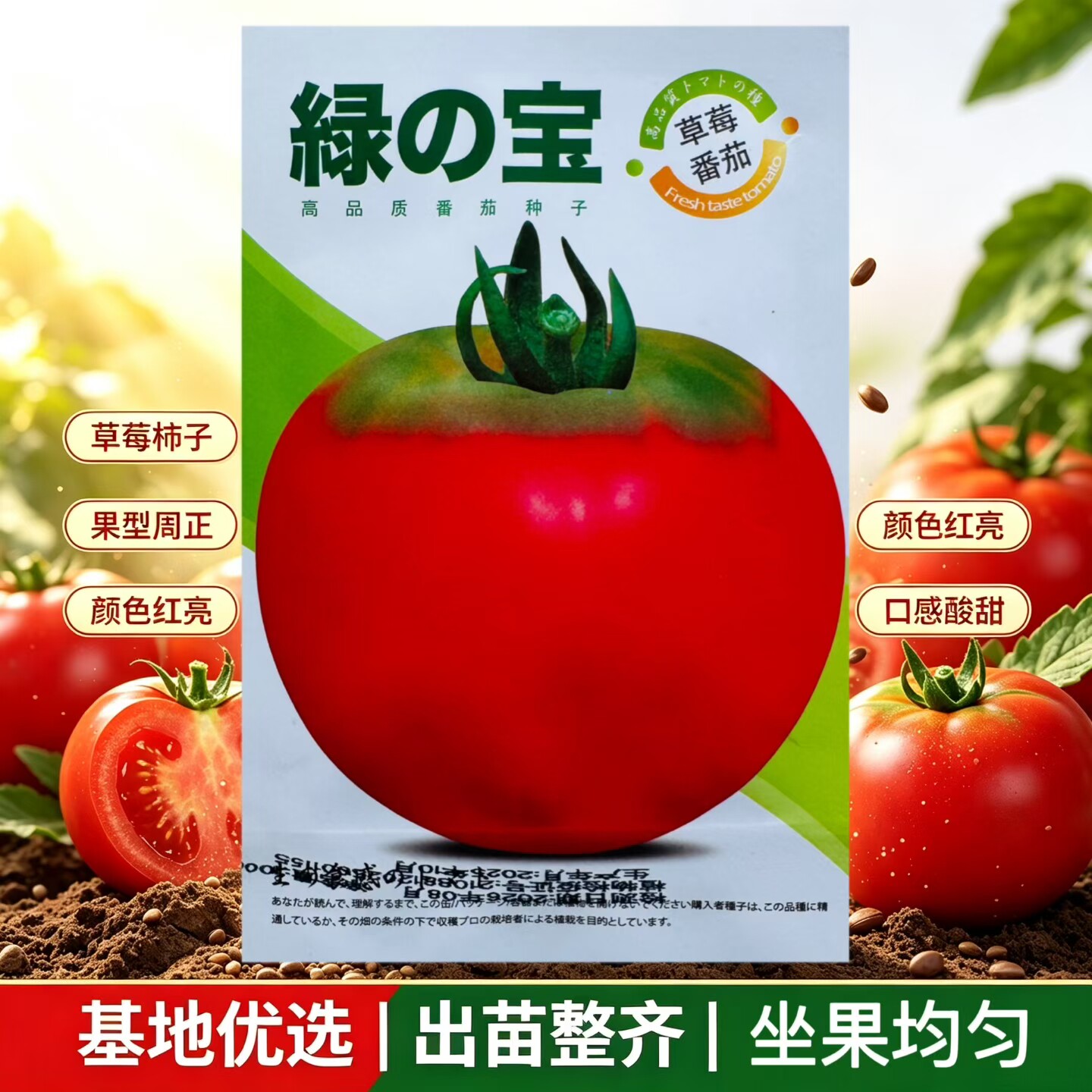 绿宝铁奇柿子草莓番茄种子生食口感好糖度味道无限生长型1000粒