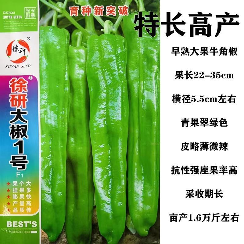 特大牛角椒种子早熟微辣大果青椒辣椒种籽南北方春秋大棚露地栽培