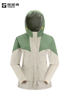 女风衣TAYYAM82504 拼接连帽外套中长款 K860 新款 探路者2024春季