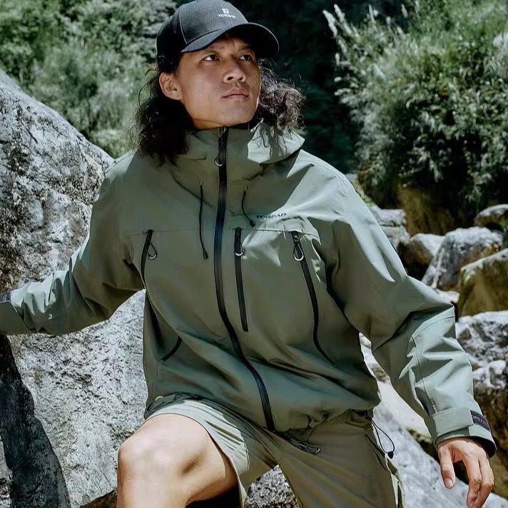 探路者冲锋衣男女秋冬户外连帽抓绒内胆三合一硬壳登山服徒步外套