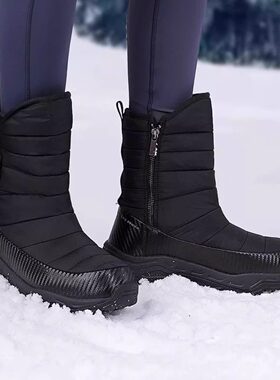 探路者雪地靴女冬季防滑保暖防泼水户外防寒高帮棉鞋TFDDBM92795
