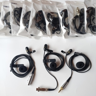 高端防啸叫领夹麦克风三四针无线腰包舞台演出胸麦克风话筒咪头线