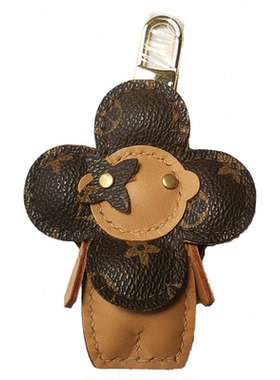 水木辰光手工皮具挂件真皮太阳花公仔薇薇安包包挂件老花挂饰钩扣