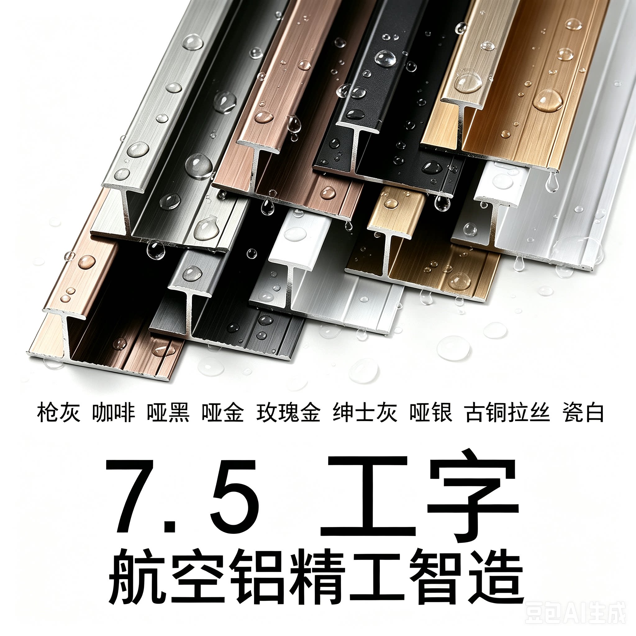 铝合金集成护墙板C型收口条木饰面收边条金属装饰线条瓷砖包边条