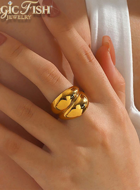 小众夸张钛钢不掉色网红戒指