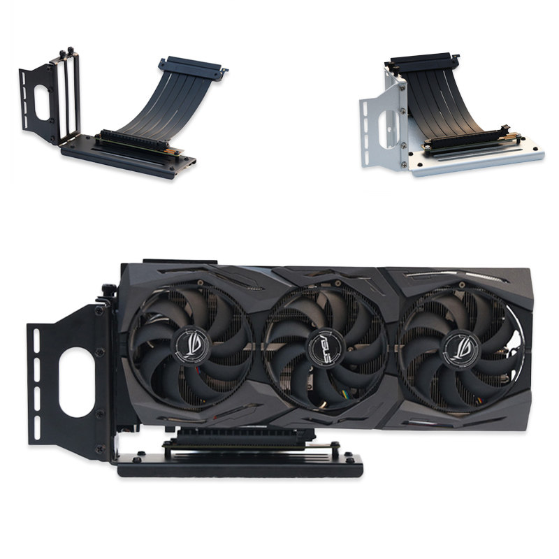 GRAPHICS CARD PCI-E EXTENSION CABLE 16X VERTICAL MOUNTING BRACKET TRANSFER FIXED VERTICAL INSTALLATION ADAPTER CABLE STEERING NON-DESTRUCTIVE