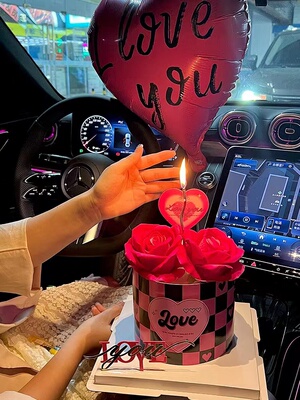 18寸爱心铝箔气球Iloveyou玫红色