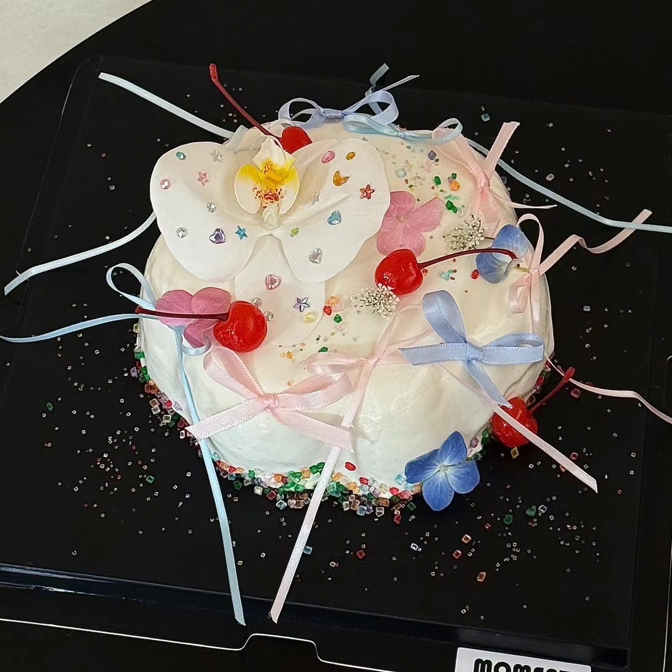 蝴蝶兰月亮星星爱心钻石贴纸3mm丝带浪漫女生高级感生日蛋糕装饰,节庆用品/礼品,蛋糕/烘焙装饰用品,淘宝优惠券,粉丝福利购,淘宝优惠卷