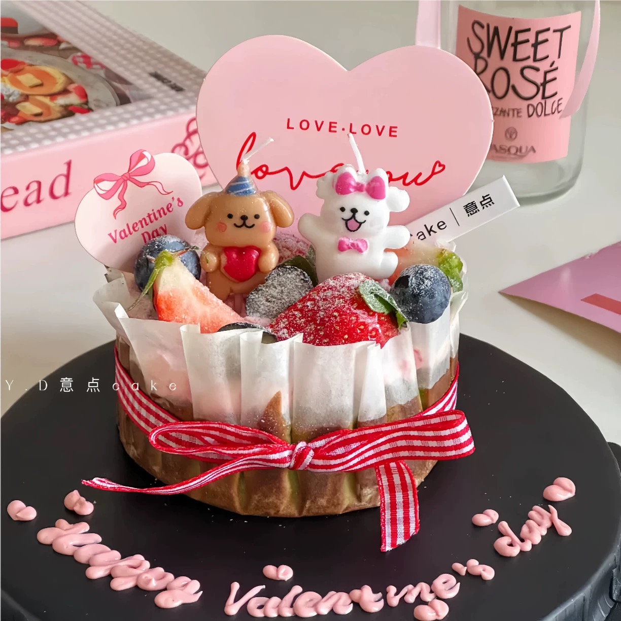 2025七夕情人节情侣蛋糕蜡烛装饰