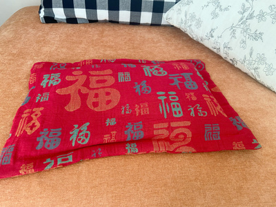 枕套信封宝宝婴儿单人新生儿双层纱被红色百福全棉纯棉A类纱布