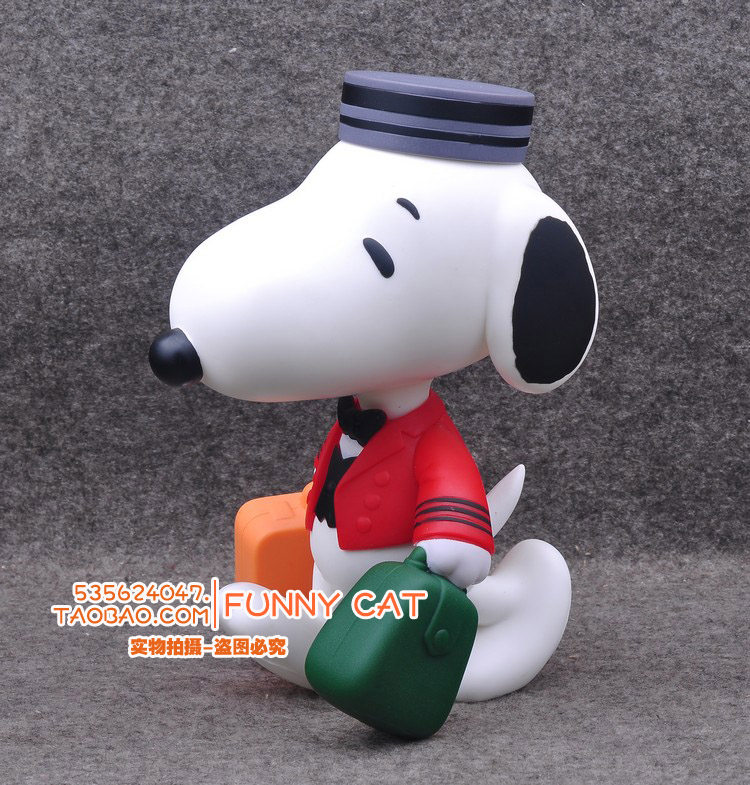 snoopy 史努比×porter 行李员 服务员公仔手办人偶玩具装饰摆件
