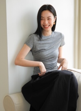 THEMO纯色圆领天丝羊毛短袖T恤女夏薄款修身打底衫百搭显瘦上衣