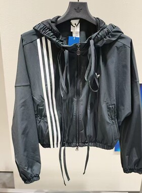 正品adidas阿迪达斯女子运动休闲长袖夹克外套上衣 JX2698