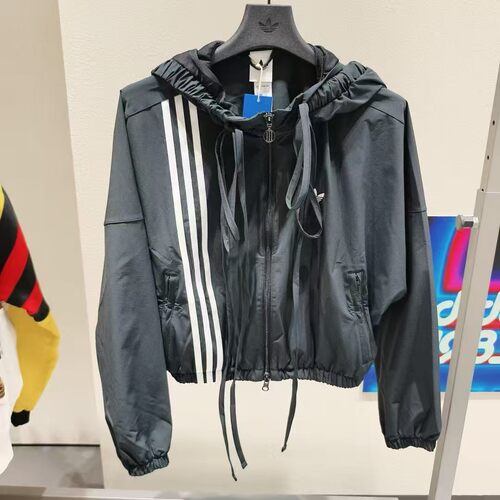 正品adidas阿迪达斯女子运动休闲长袖夹克外套上衣 JX2698