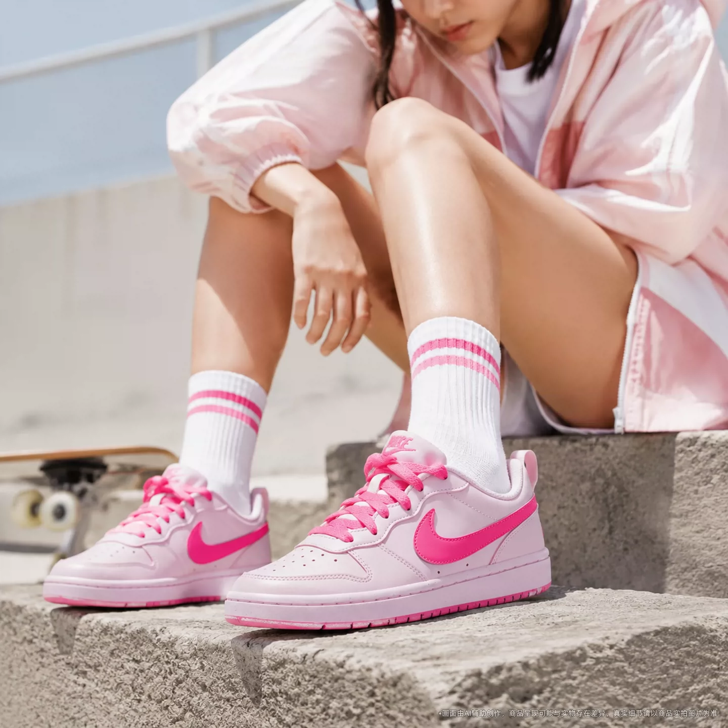 NIKE耐克板鞋女鞋新款COURT BOROUGH透气运动休闲鞋IQ9213-663