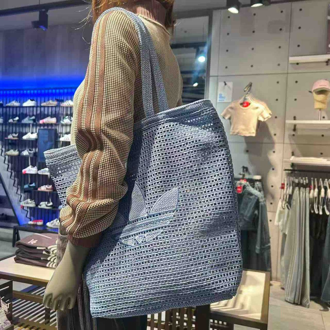 正品adidas阿迪达斯镂空针织女子单肩包手提包托特包KW2006