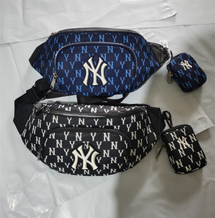 正品MLB复古NY满标老花腰包胸包3AHSM012N-50NYL-50BKS男女手机包