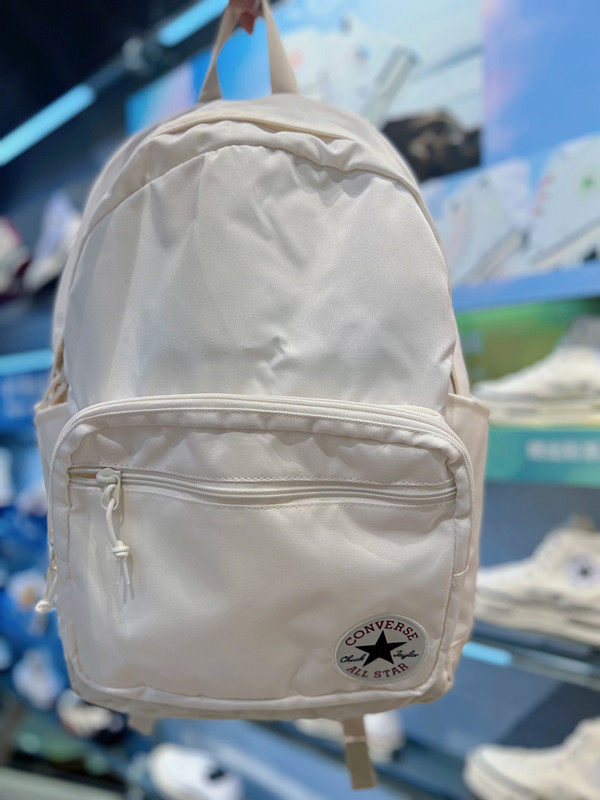 正品匡威CONVERSE奶白色休闲双肩后背包学生书包10020533-A06