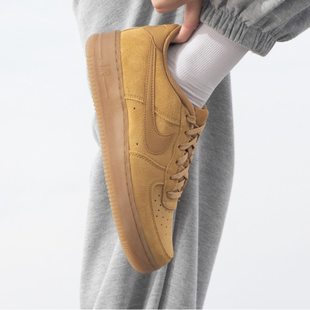 正品耐克NIKE AIR FORCE空军一号小麦色大童款运动休闲运动鞋板鞋