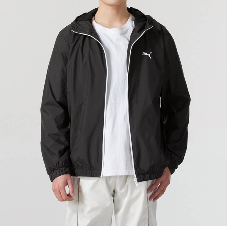 正品PUMA彪马男子运动休闲长袖连帽夹克外套691345-01