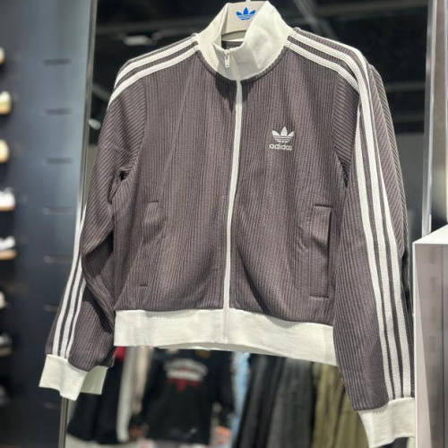 阿迪达斯三叶草女装25秋季新款运动服跑步外套休闲针织夹克KC2650