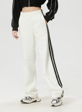 ADIDAS阿迪达斯女子运动休闲直筒宽松运动长裤训练长裤子KS2820