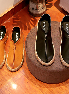 中国风真皮男鞋春秋复古中式懒人鞋一脚蹬低帮禅鞋居士鞋国潮男鞋