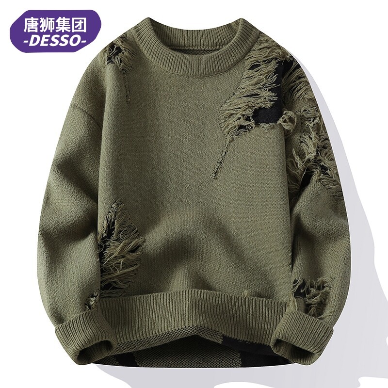 唐狮集团DESSO叙利亚毛衣男秋冬慵懒风圆领针织衫宽松套头线衣,男装,针织衫/毛衣,淘宝优惠券,粉丝福利购,淘宝优惠卷
