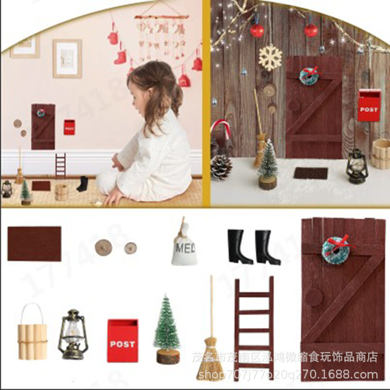 DOLLHOUSE小布娃娃屋配件摆件圣诞节气氛场景模型DIY手工小屋配件