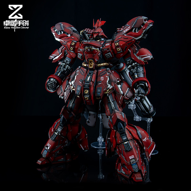 万代MG1/100沙扎比 育胶乐园GK三红分色 阴影喷涂上色 代工 加工