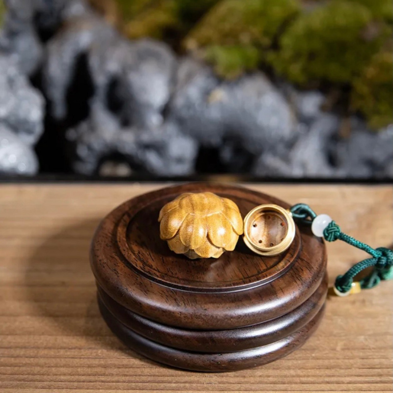 一心香舍手机链绿檀连生香囊手机