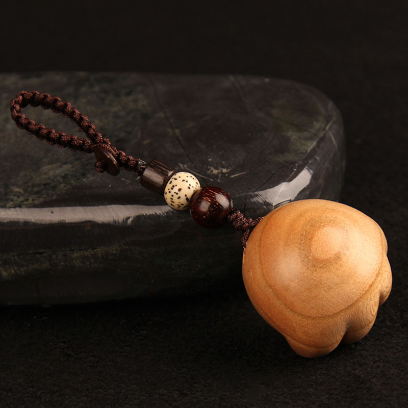 桃木可爱猫爪汽车钥匙扣挂件卡通